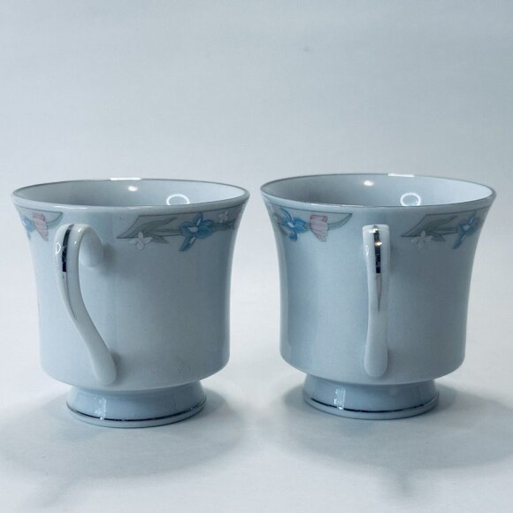 Excel, Scene I, Illusions, 2 Footed Cups, Ring Of Flowers/Rim Discontinued VTG - Picture 4 of 12